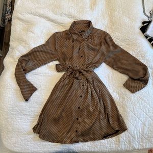 Zara belted gold dress